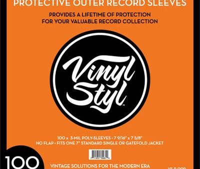 Vinyl Styl® Capa exterior para Discos de Vinil 7  - Abertura Superior - 100 Unidades Transparente Sale