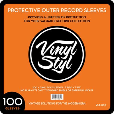 Vinyl Styl® Capa exterior para Discos de Vinil 7  - Abertura Superior - 100 Unidades Transparente Sale