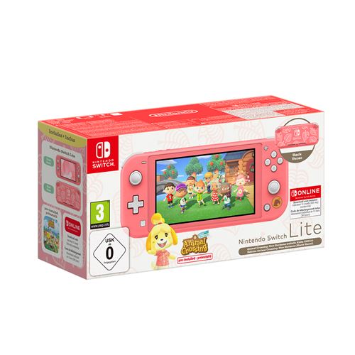 Consola Nintendo Switch Lite Coral + Animal Crossing New Horizons + 12 Meses Nintendo Switch Online Hot on Sale