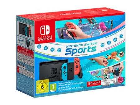 Consola Nintendo Switch Néon Azul Vermelho + Nintendo Switch Sports + 12 Meses Nintendo Switch Online Fashion