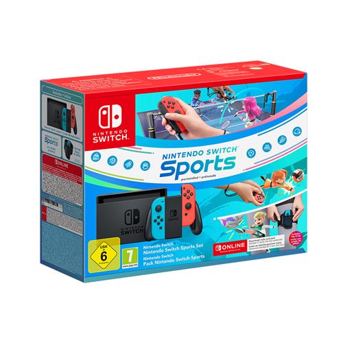 Consola Nintendo Switch Néon Azul Vermelho + Nintendo Switch Sports + 12 Meses Nintendo Switch Online Fashion