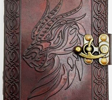 Journal - Celtic Dragon Head (Leather w  Lock) For Sale